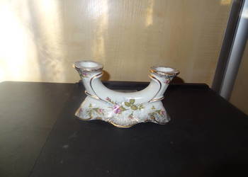 Świecznik 2 ramienny Chodzież Iwona porcelana PRL