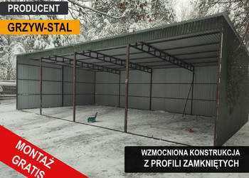 Garaż Blaszany 12x6m / Wiata otwarta / Magazyn na maszyny - GrzywStal