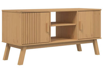 Szafka RTV OLDEN brązowa 114x43x57 cm lite drewno sosnowe WM-358600