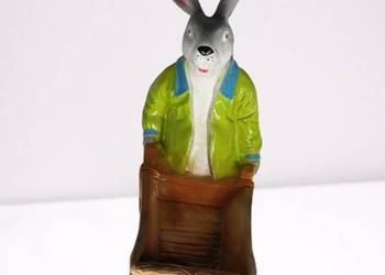 Figura Dekoracja Królik Doniczka Taczka