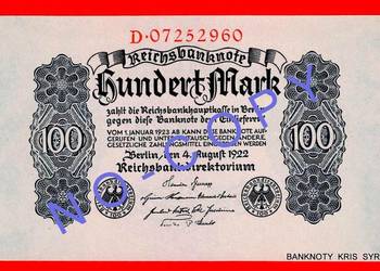 100 Marek -1922r-Niemcy - UNC - Bankowy