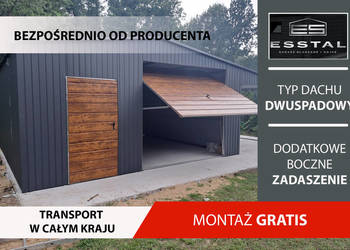 Garaż Blaszany GRAFIT  z zadasz.bocznym , Garaże Blaszane -ESSTAL-