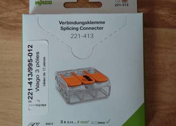 Złączka instalacyjna z dźwignią - WAGO 221-413 (12 sztuk)