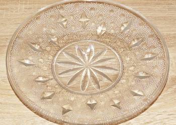 Talerz patera Romby guziczki, szkło prasowane Ząbkowice Eryka Trzewik-Drost