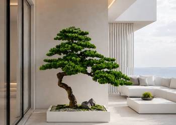 Sztuczne drzewko bonsai 115 x 130 cm - nowoczesne drzewko bonsai do mieszk…