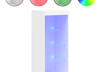 Szafka z oświetleniem LED, biała, 41x37x100 cm（SKU:836728）