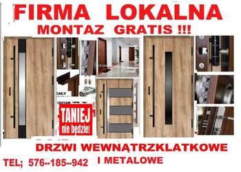 Drzwi z akustyką ocieplone zewnętrzne wejściowe z montażem