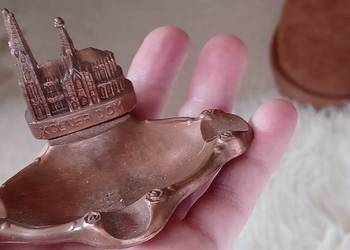 DWIE MALE MIEDZIANE NIEMIECKIE POPIELNICZKI OBIE 80ZL