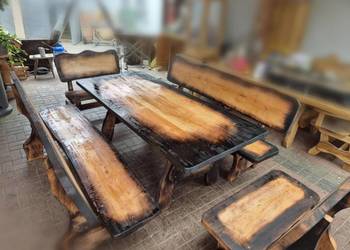 Meble ogrodowe olcha opalane