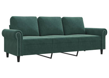 Sofa 3-osobowa ciemnozielony 180 cm obita aksamitem WM-359541