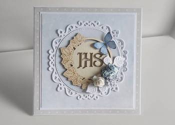 Kartka okolicznościowa ręcznie robiona na Komunię Świętą