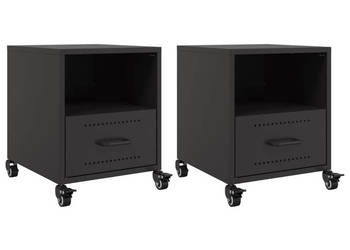 Szafki nocne 2 szt. czarne 36x39x435 cm stal WM-846705