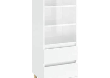 Wysoka szafka biała z połyskiem 40x36x110 cm WM-821238