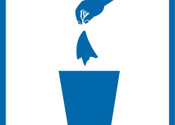 Naklejka znak informacyjny kosz na śmieci RA079