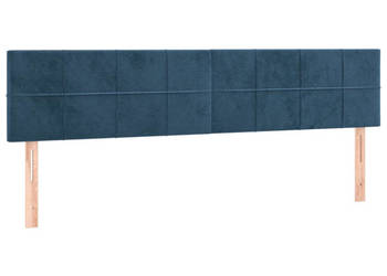 Zagłówek do łóżka z LED ciemnoniebieski 160x5x78/88cm aksamit WM-3121670