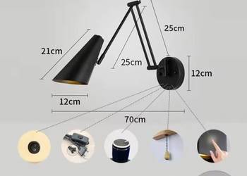 Lampka ścienna loft ze ściemniaczem