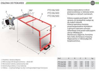 Osłona zabezpieczająca do tokarki PTO 06/500