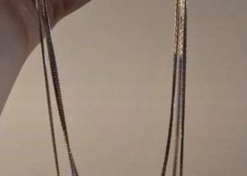 Potrójny Srebrny Łańcuszek Naszyjnik Srebro 38 gram