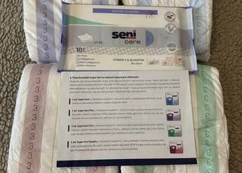 Seni zestaw, pieluchomajtki Roz. L/3,4 rodzaje, 4szt.+chusteczki care