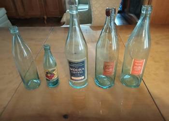 Butelki przedwojenne, z okupacji, z etykietami Butelki przedwojenne, z okupacji, z etykietami