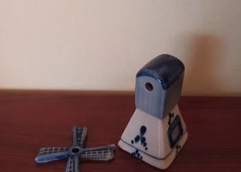 Delft Deco wiatrak porcelana ręcznie malowana