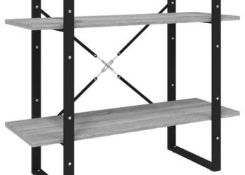 Regał na książki z 2 półkami szary dąb sonoma 80x30x70 cm WM-821313