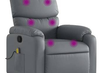 vidaXL Rozkładany fotel masujący, szary(SKU:373444)