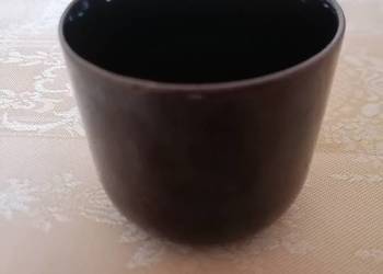 Naczynie ceramiczne wys.7cm szer.7,5cm,Ciemny brąz.