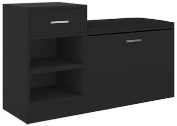 Ławka z miejscem na buty czarna 945x31x57 cm WM-326742