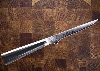 nóż do filetowania, z 67 warstw stali damasceńskiej, długość 285 mm