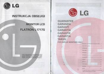 LG Monitor LCD FLATRON L1717S Instrukcje GWARANCJA