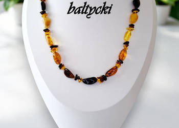 Korale z bursztynu, BURSZTYN bałtycki fasolki bryłki sieczka #954