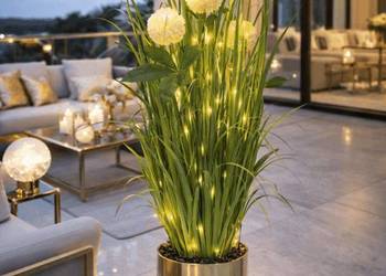 Sztuczna trawa dekoracyjna Premium podświetlana led Kulki 120