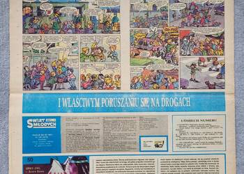 Świat Młodych 128/1986 rok - komiks Przepisy Ruchu Drogowego PZU