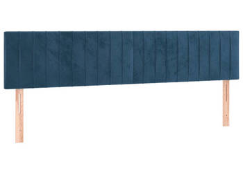 Zagłówek do łóżka ciemnoniebieski 200x5x78/88 cm aksamit WM-3121920