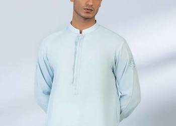 Męska tunika orientalna L niebieska wiskoza kameez kurta Indie boho hippie