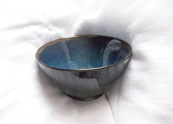 czarno turkusowe salaterki, turkusowo czarne miseczki zestaw 2 sztuk cerami