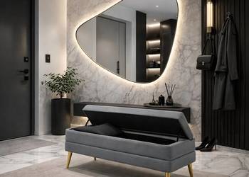 Ławka Tapicerowana ze Schowkiem Grafitowa – GG-1 | Edite Meble