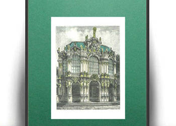 miasto plakat a4, architektura plakat 21x30, retro obrazek