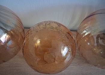 4 klosze szklane bursztynowe