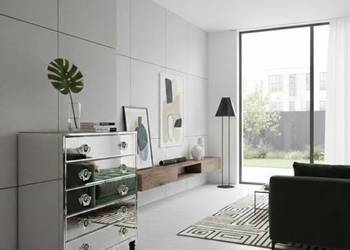 Komoda Lustrzana Glamour 90cm - Lustro Fazowane, Kołatki Meduza, Cichy Domy