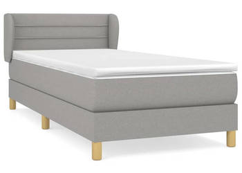 Łóżko kontynentalne z materacem jasnoszare tkanina 90x200 cm WM-3126853