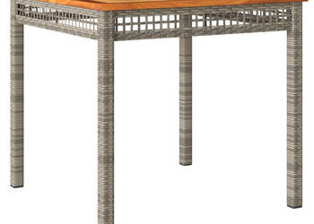 Stolik ogrodowy szary 80x80x74 cm polirattan i akacja WM-366274
