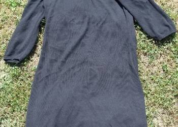 Dzianinowa czarna sukienka Espirit rękaw 3/4 38 M