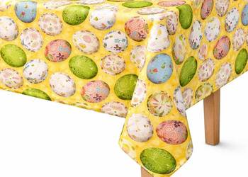Obrus plamoodporny wielkanocny 90x140 żółty w pisanki mały obrus do jadalni