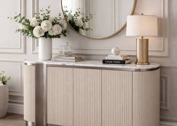 Komoda złota Nutris Glamour Premium 158x40x88 w kolorze niklowym