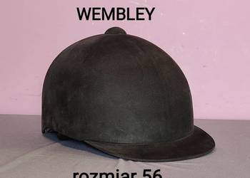 Kask jeździecki Wembley - rozmiar 56, certyfikowany, czarny gładki