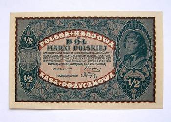 Polska. 1/2 MARKI POLSKIEJ. 1920 r. Stan Zachowania; Stan I UNC