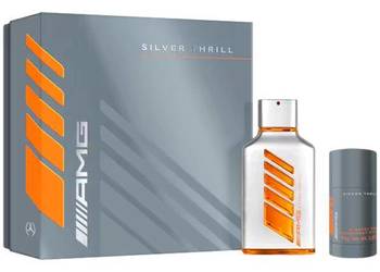 MERCEDES meski zestaw prezent AMG SILVER THRILL dezodorant 75g perfumy 100…