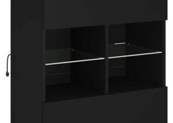 Ścienna szafka TV z LED czarna 585x30x605 cm WM-837093